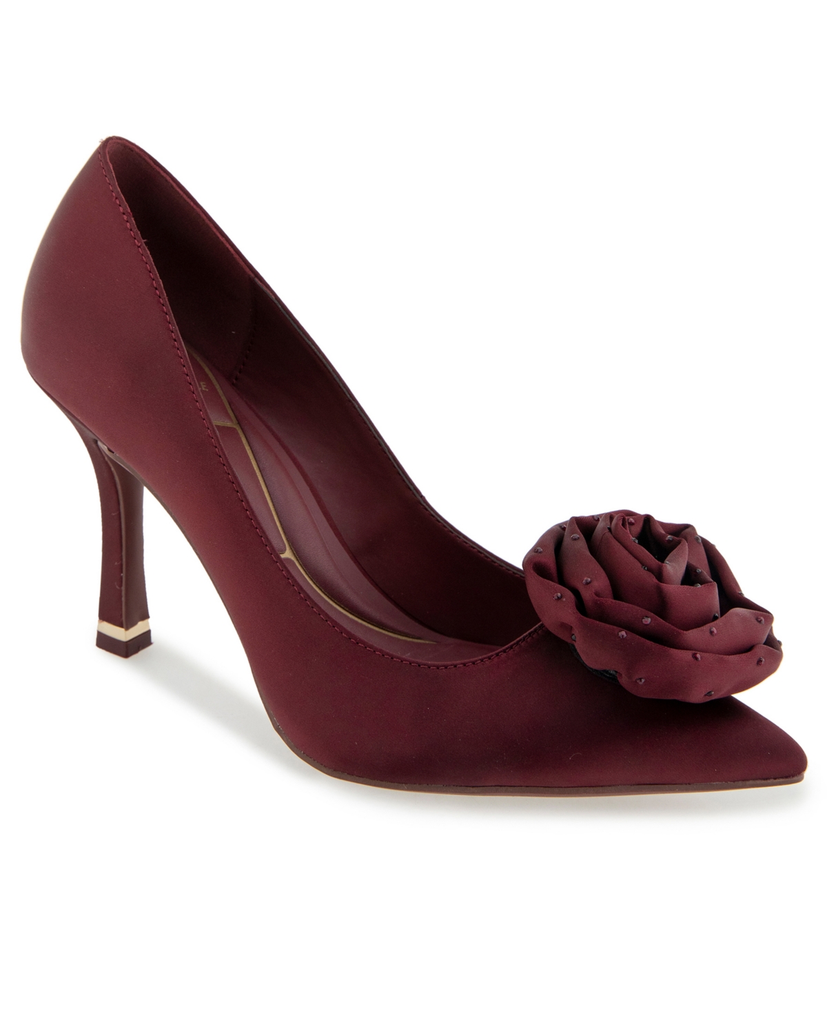 Romi Rosette Slip-On Pumps - Black Satin