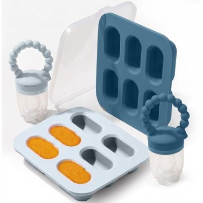 Sperric Toddler Silicone Fruit Feeders with Freezer Tray for Batch Prep Set of 2 Safe Convenient Includes Extra Pouches Travel Lids Di 18$