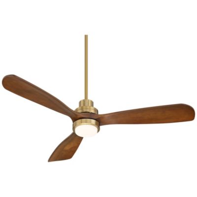 52" Delta Modern Indoor Ceiling Fan 3 Blade CCT LED Light Remote Control Soft Brass Finish Bedroom Living Room DC Motor