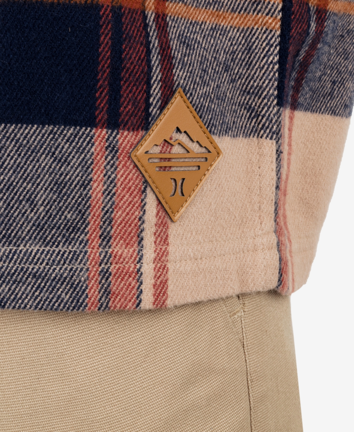 Hurley Men's Santa Cruz Shoreline Flannel Long Sleeve Shirt In Khaki