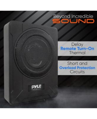 8” 600W Slim Active Car Subwoofer, Low-Profile, Under-Seat Installation