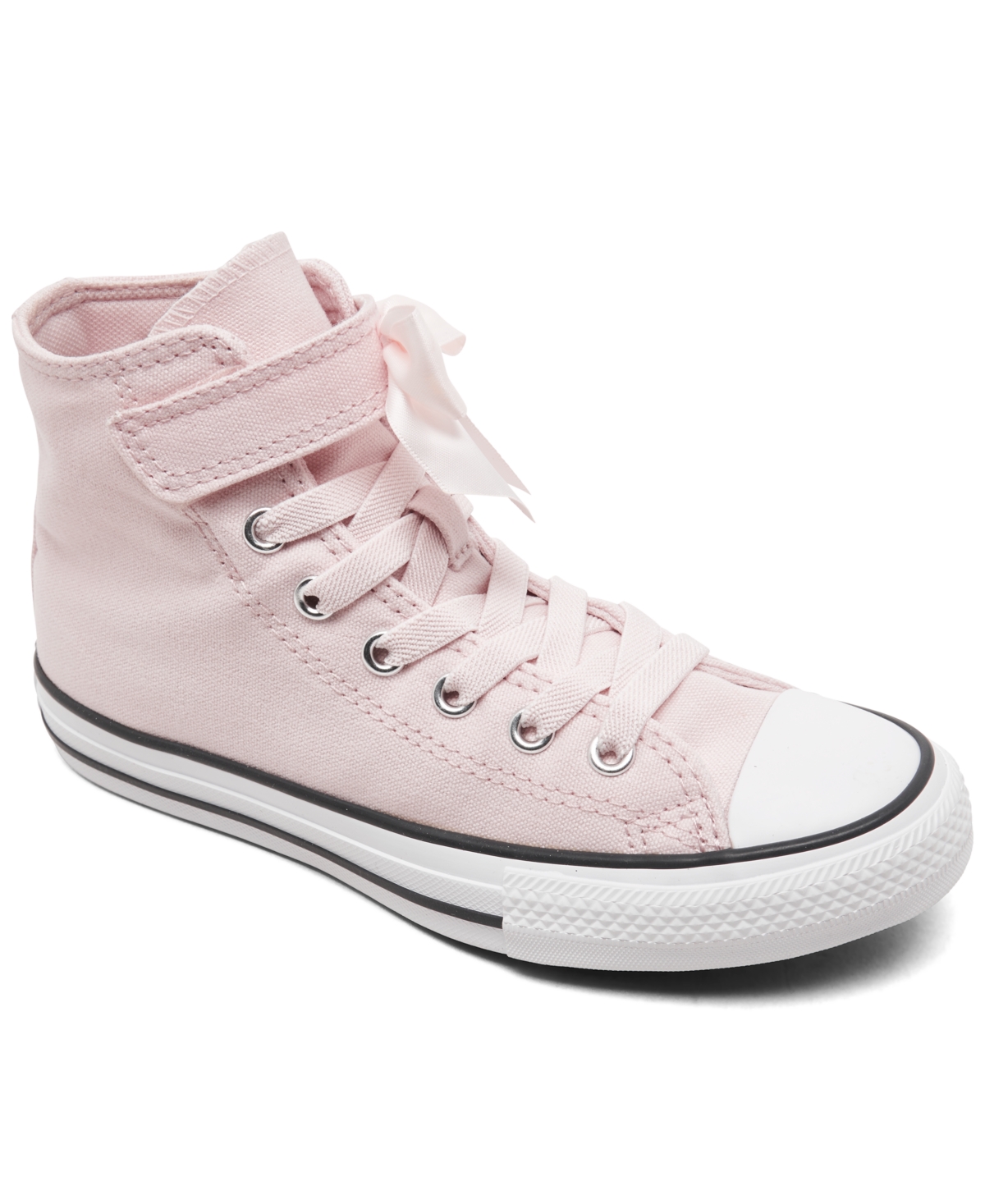 CONVERSE LITTLE GIRLS CHUCK TAYLOR ALL STAR RUFFLES AND BOWS EASY-ON CASUAL SNEAKERS FROM FINISH LINE 
