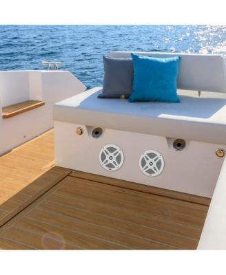 6.5" Water-Resistant Rated Marine Speakers with Wireless RF Streaming Support (Supplemental Speakers for Model: 'PLMRF65MW')