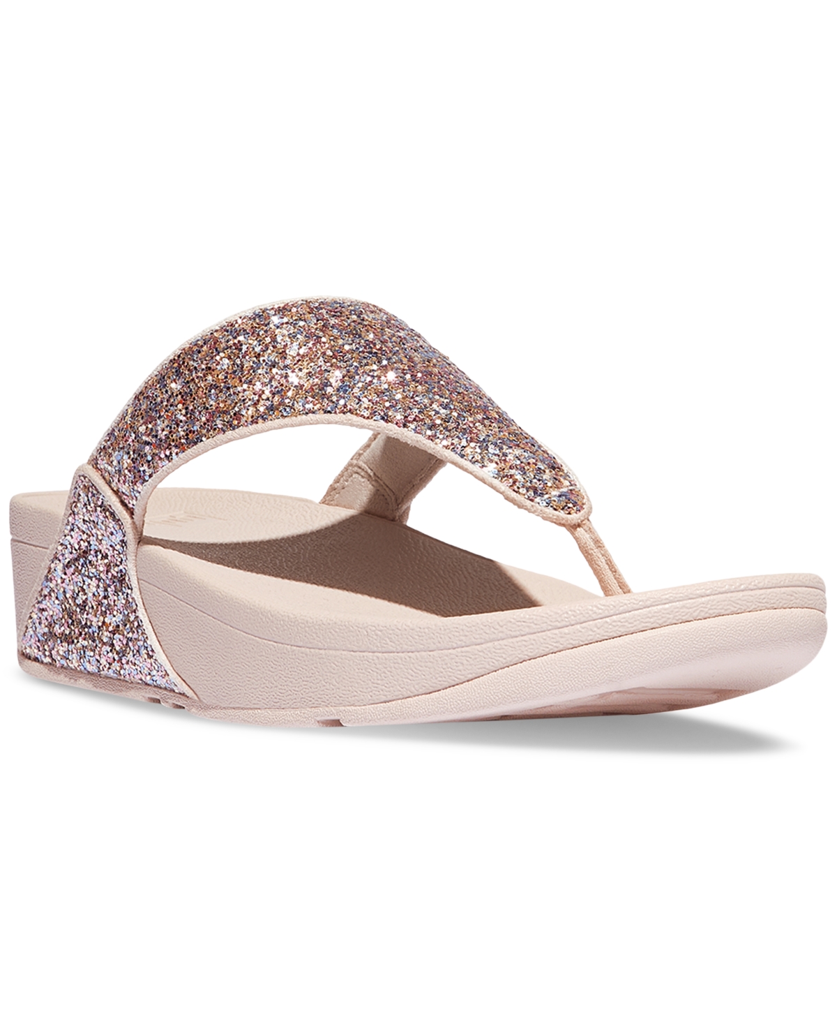 Women's Lulu Multi-Tonal Glitter Wedge Sandals - Nude Rose Mix