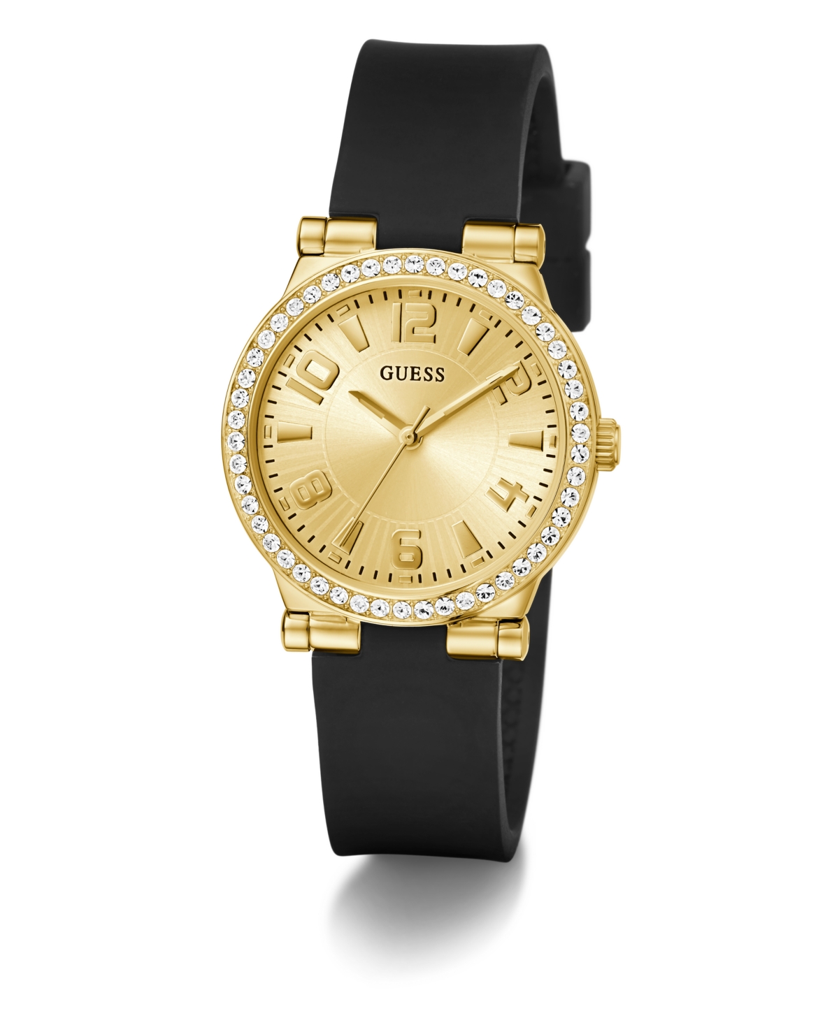 Guess Women's Analog Black Silicone Watch, 32mm In Black