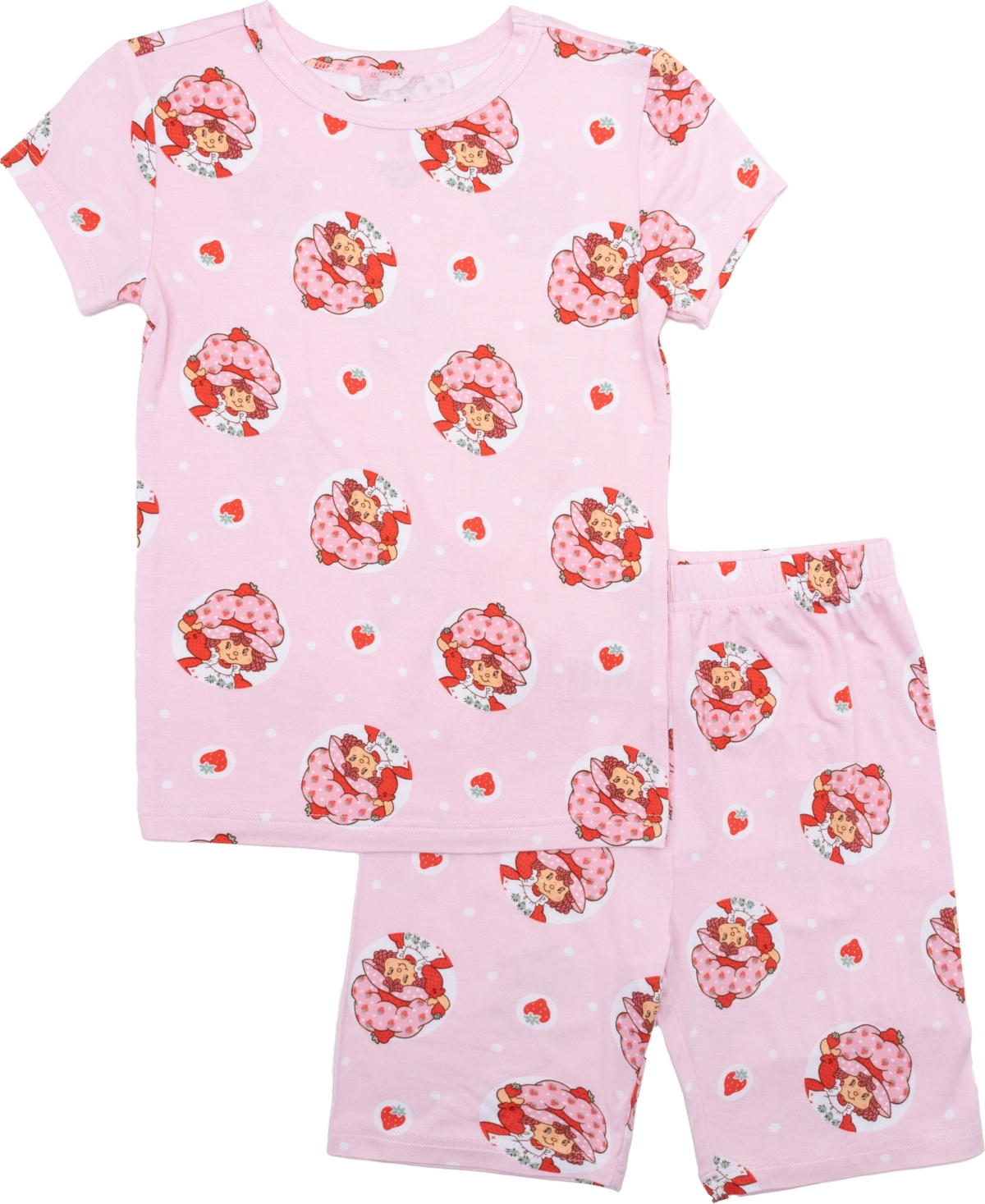 Strawberry Shortcake Little And Big Girls Short Sleeve And Biker Shorts, 2-piece Pajama Set