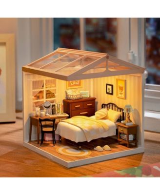 3D Puzzles Plastic House Building Set Toy DIY Plastic Building Set Toys Playset Gifts for Teens Adults, Multicolor, 7.36"2.76"11.30"