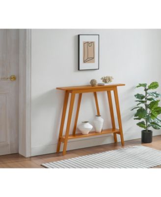 Conway Console Table Functional Narrow Wood Accent Entryway Table with Storage Shelf