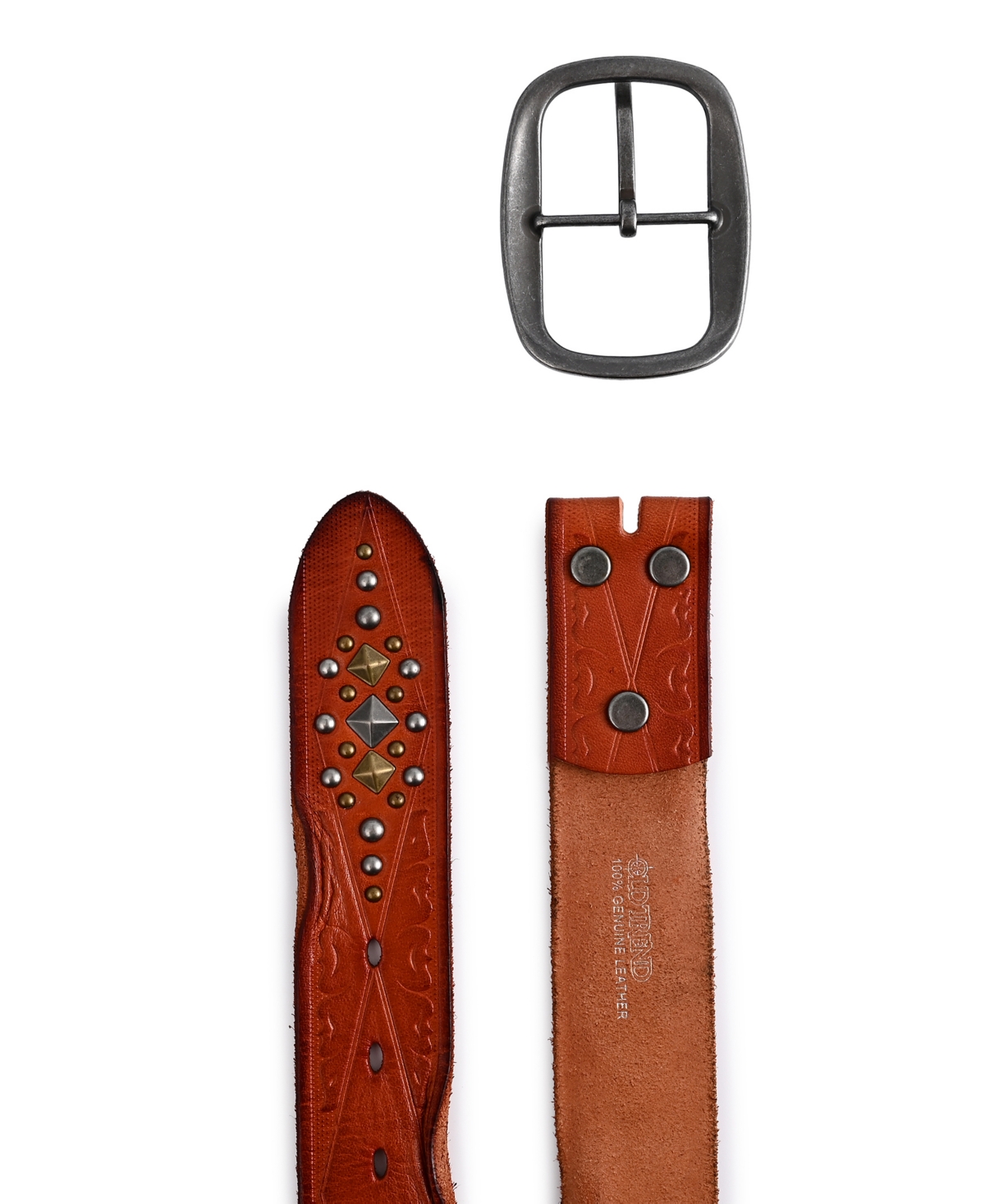 Old Trend Outwest Leather Belt In Camel