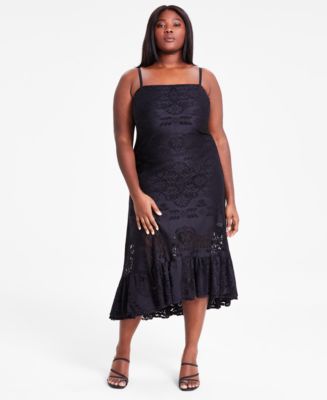 bar iii black lace dress Bar III Petite Lace Long-Sleeve Bodycon Midi Dress, Created for Macy's