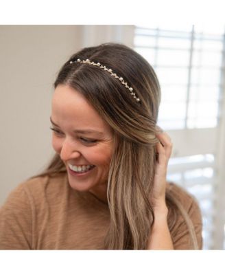Thin Embellished Headband - Gem Leaf