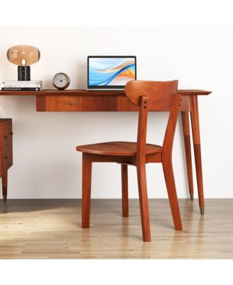 Set of 4  Solid Wood  w/ Curved Backrest & Rubber Wood Frame - Dining Chair