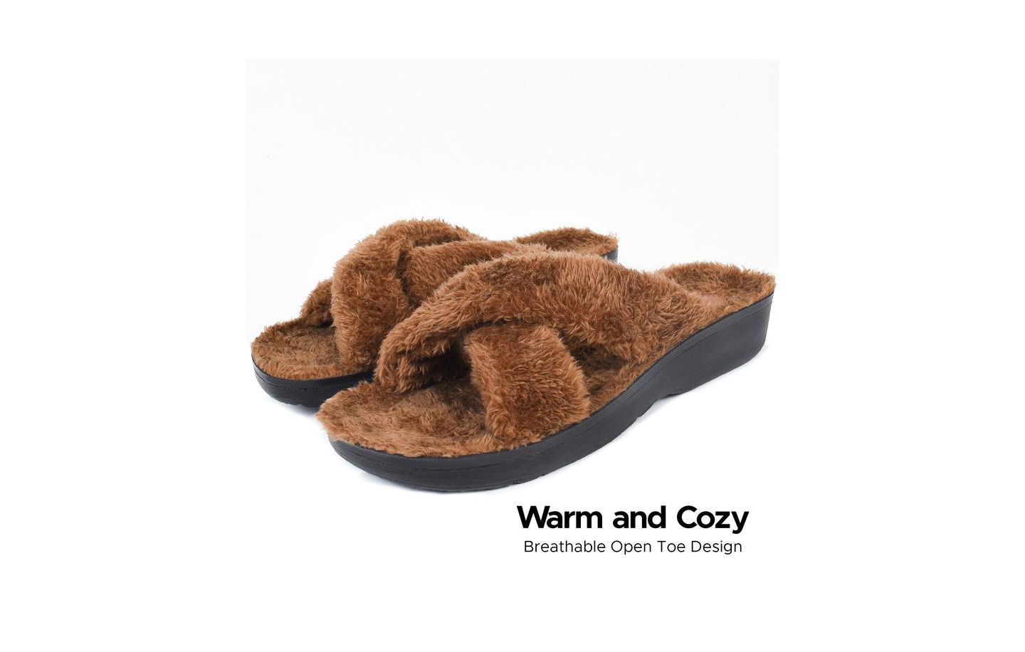 Женские тапочки Aerothotic Lola Soft Cozy Slipper, цвет: Коричневый — фото 3
