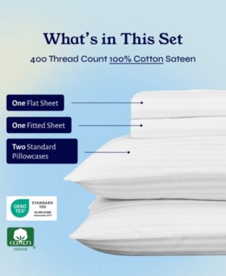 Soft Cotton Sheet Set - 400 Thread Count 100% Cotton Sateen