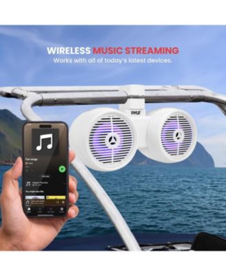 6.5'' Marine Bluetooth Wakeboard Speaker System with LED Lights, 200W, White