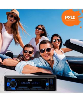 Single DIN Bluetooth CD/MP3 Stereo Receiver with USB, AUX, AM/FM Radio, 300W