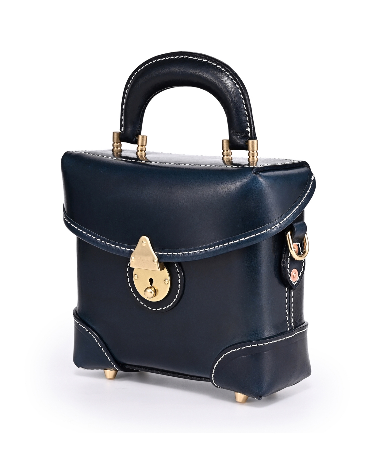 Old Trend Azalea Genuine Leather Vintage Box Crossbody In Blue