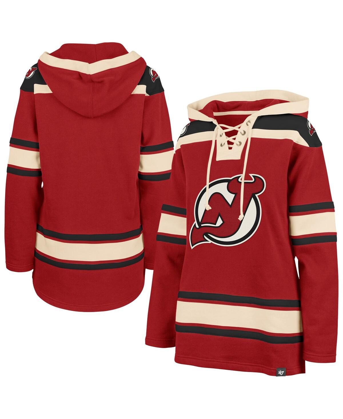 47 Brand Women's Red New Jersey Devils Superior Lacer Pullover Hoodie In Red