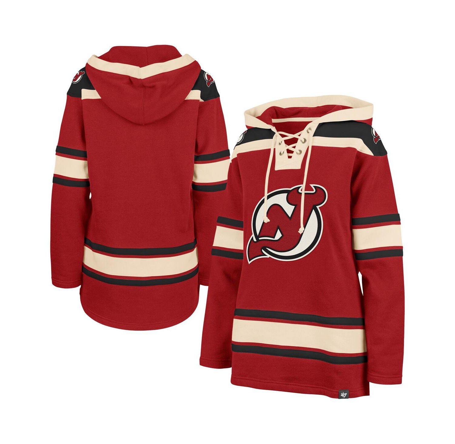 Women's Red New Jersey Devils Superior Lacer Pullover Hoodie
