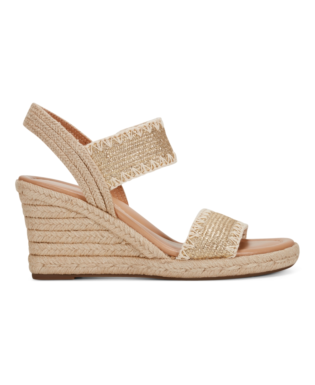 Shop Easy Spirit Women's Ariella Espadrille Wedge Sandals In Gold,natural