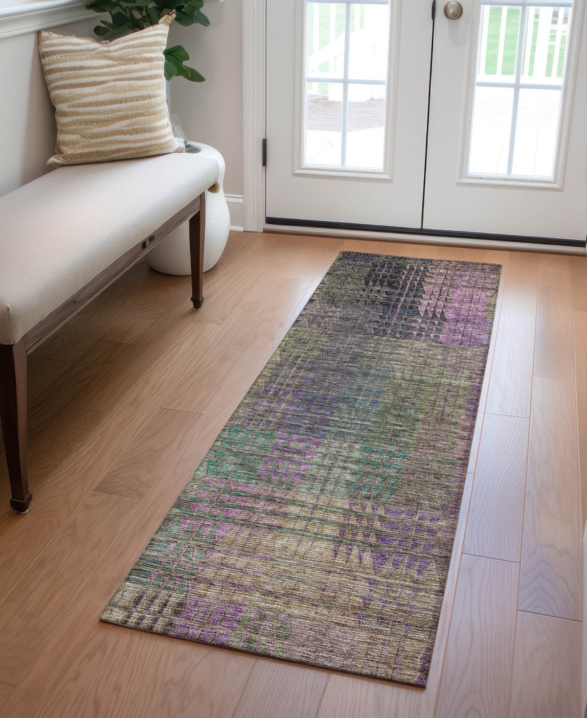 Addison Chantille Acn828 2'3"x7'6" Runner Area Rug In Plum