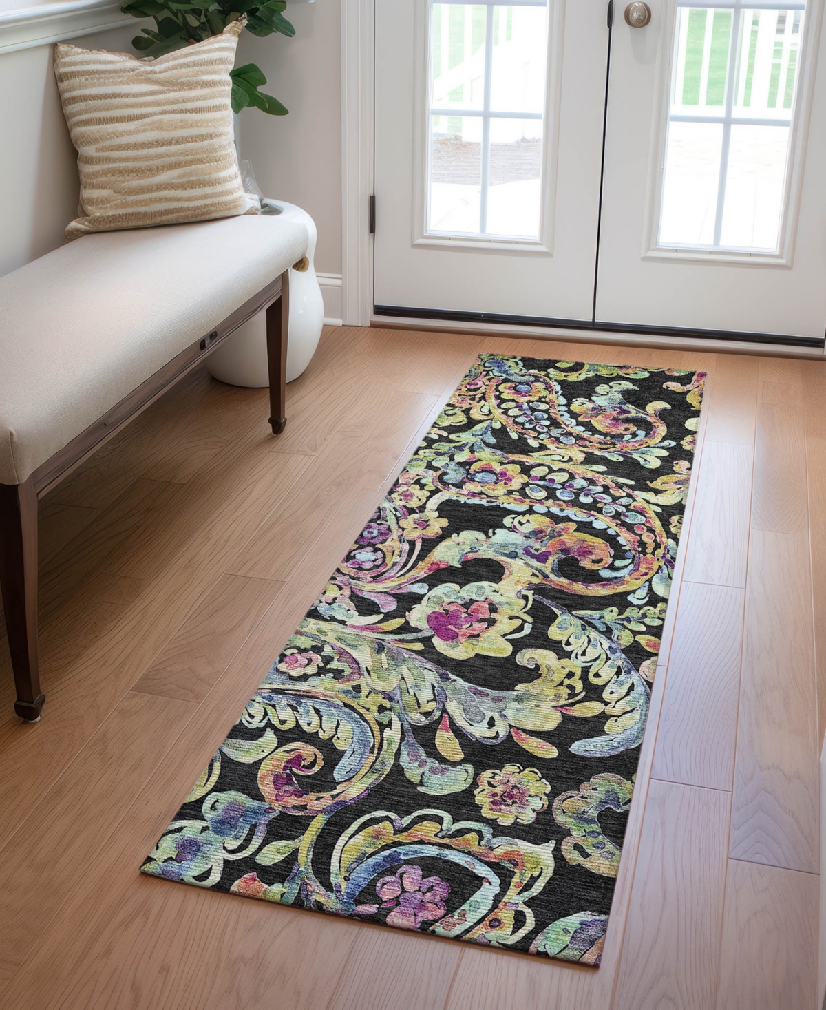 Addison Chantille Acn834 2'3"x7'6" Runner Area Rug In Black