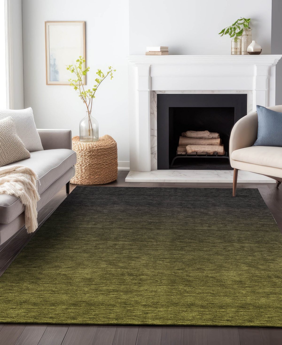 Addison Chantille Acn844 3'x5' Area Rug In Olive