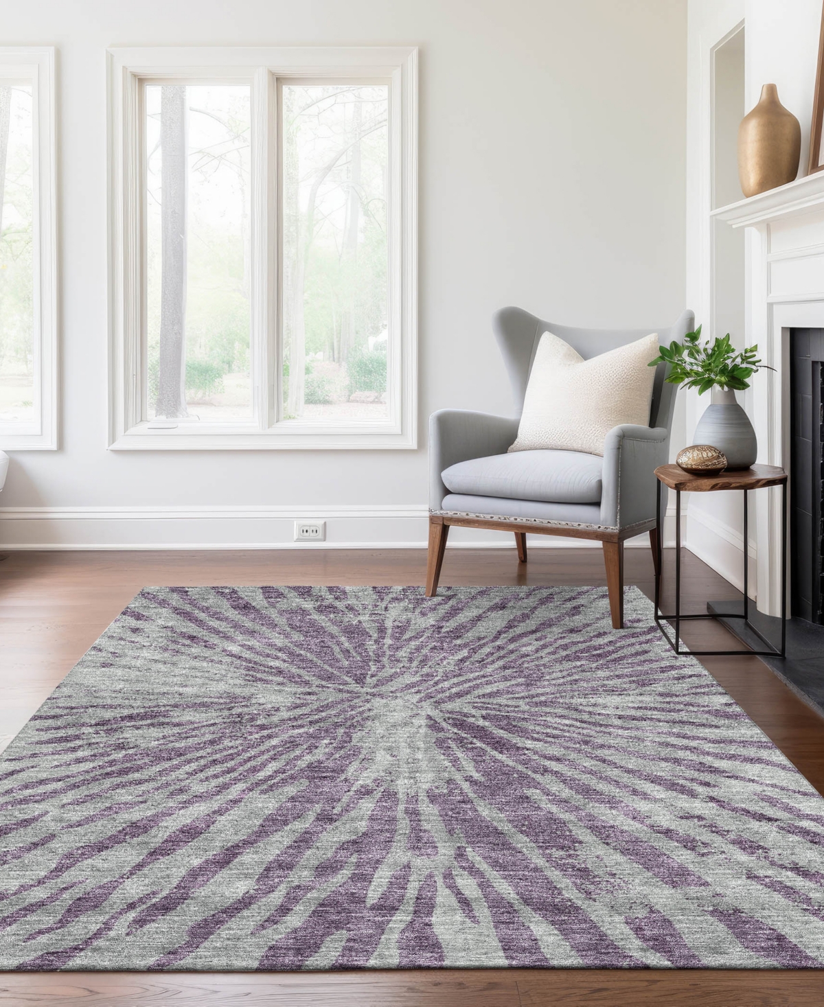 Addison Chantille Acn818 5'x7'6" Area Rug In Purple