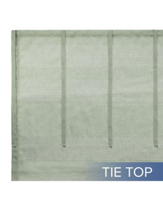 Grayson Stripe Sheer Tie Top Curtains Pair, 52"X84"