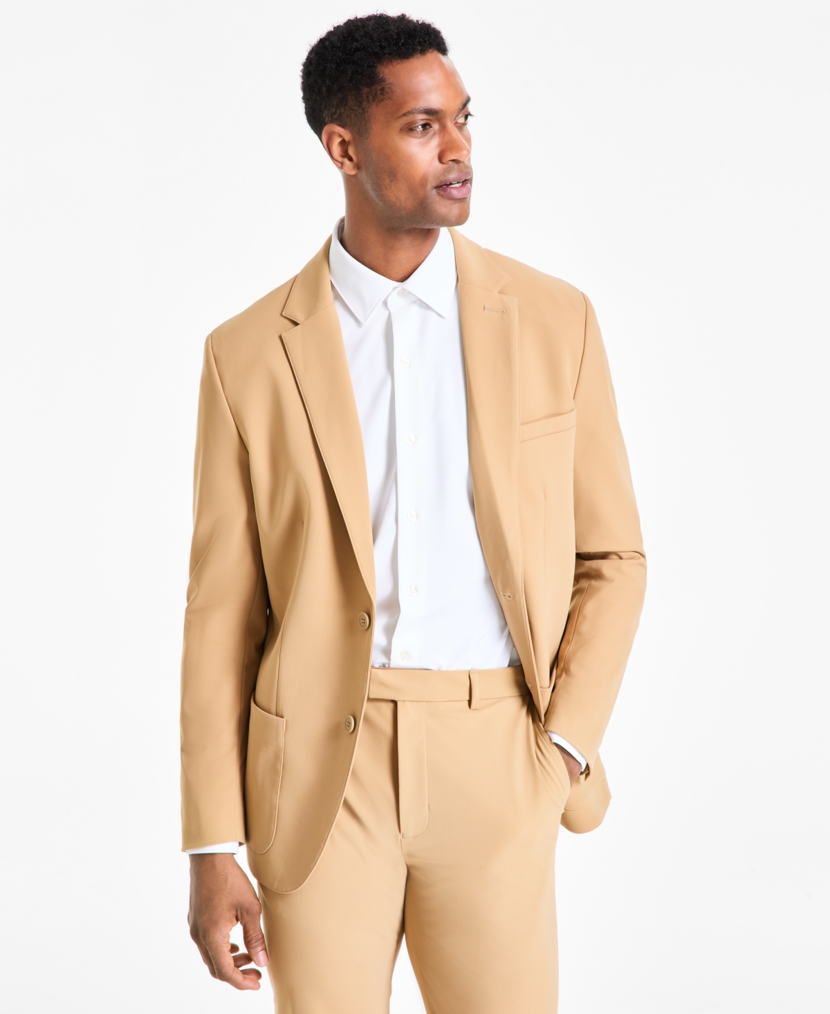 Alfani Men's Alfatech Notch Lapel Patch Pocket Blazer, Created For Macy's In Swiss Mocha