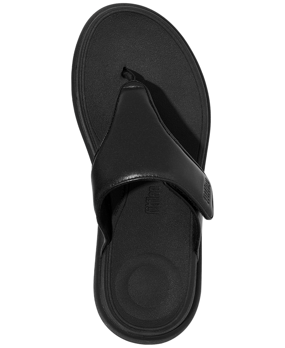 Fitflop F-mode Go Adjustable Platform Flip Flop In All Black