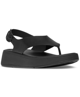 FitFlop - Women's F-Mode Leather Flatform Back Strap T-Post Sandals