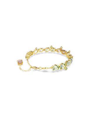 Gema Mixed Cuts, Multicolored, Gold-Tone Plated Tennis Bracelet