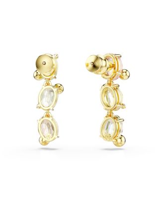 Gema Gold-Tone Plated, Asymmetrical Design, Mixed Cuts, Multicolored Drop Earrings