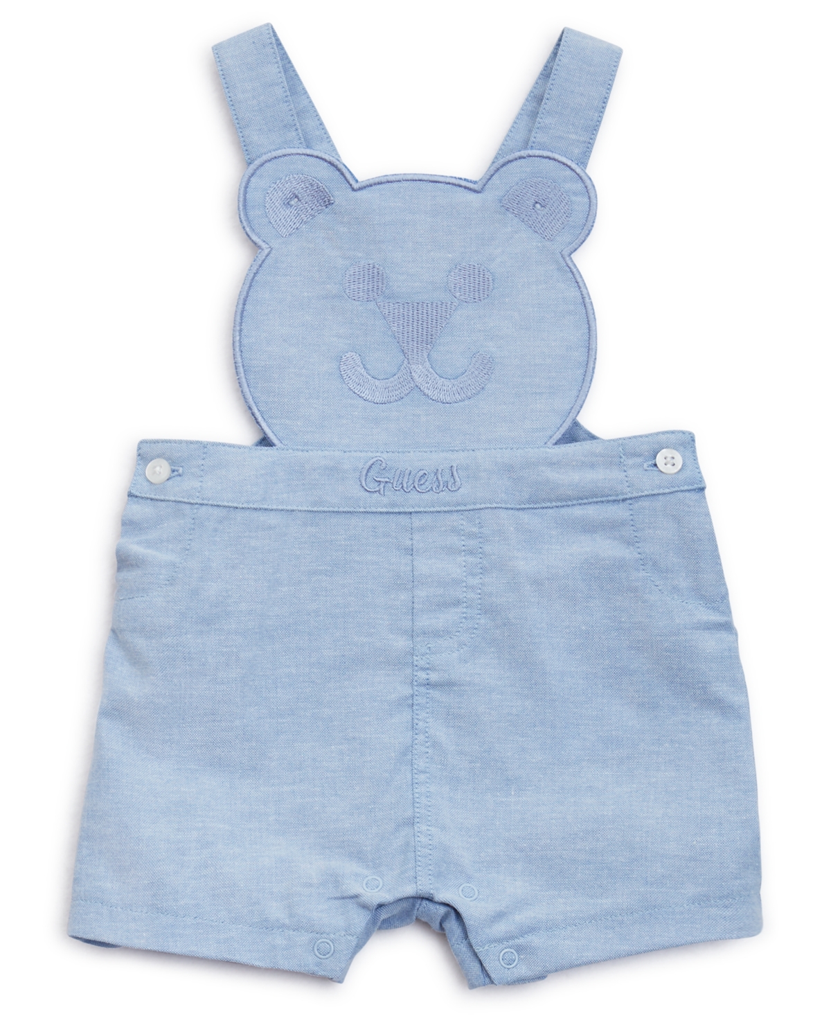 Shop Guess Baby Boys Short Sleeve Bodysuit And Bear Shortall, 2-piece Set In White