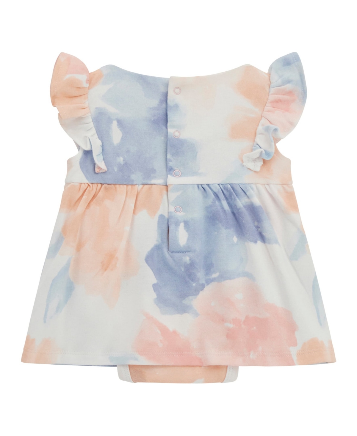 Guess Baby Girls Interlock Printed Short Sleeve Bodysuit Dress In Blue