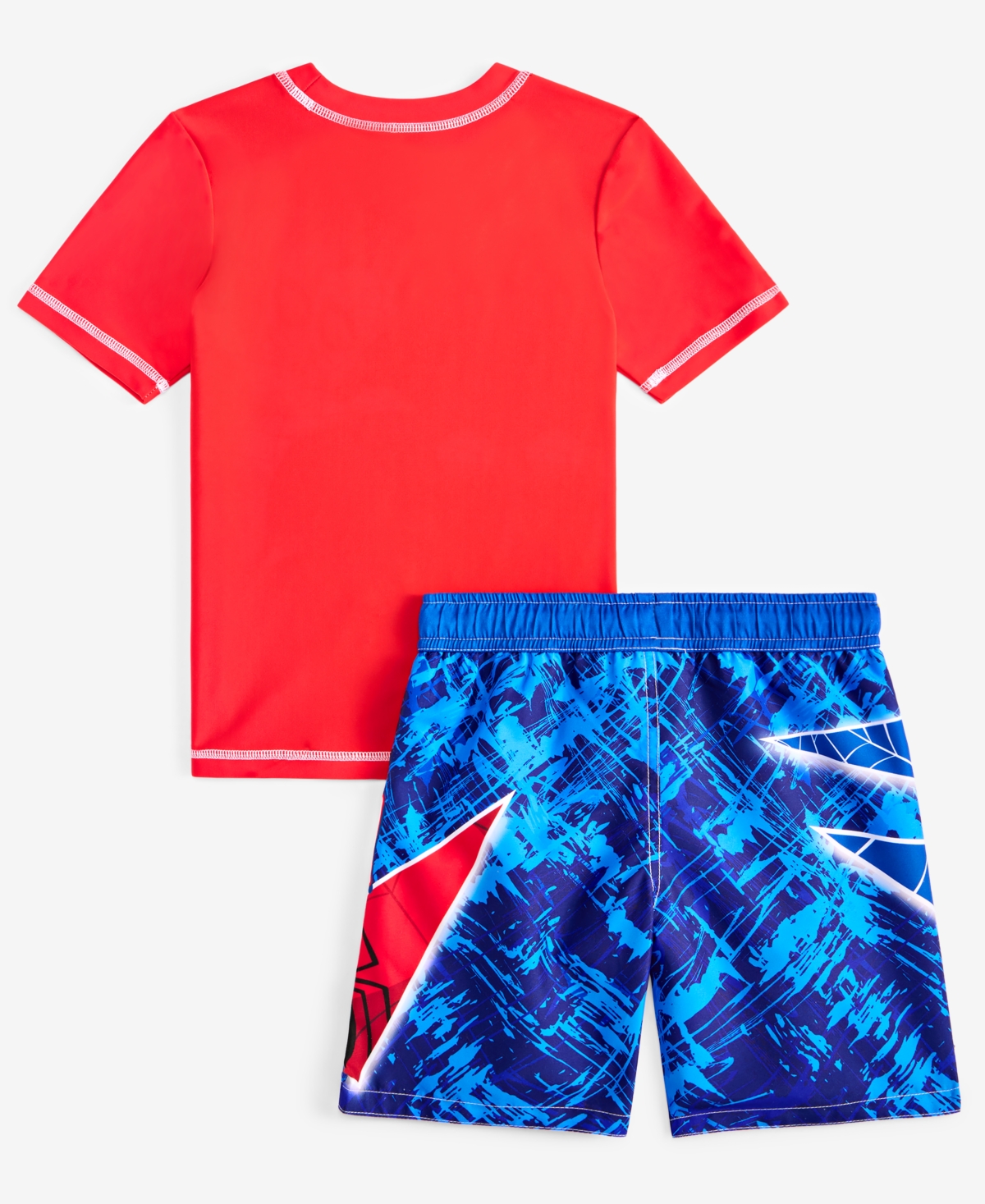 Spider-man Little Boys Rash Guard & Swim Trunks Swimsuit, 2 Piece Set In Blue
