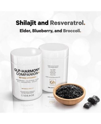 GLP-Harmony Companion+ Supplement - GLP-1 Agonist Support - Lion's Mane, Pea, Colostrum, Shilajit, Akkermansia, Elder, Citrus Bioflavonoids, Broccoli, Resveratrol - Non-GMO - 60 Capsules