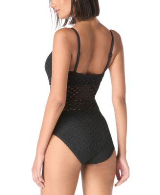 Women's Crochet Scoop-Neck One-Piece Swimsuit