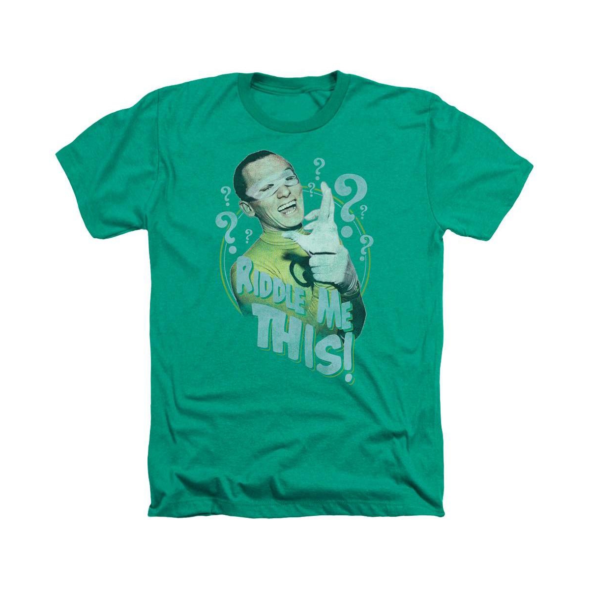 Men's Classic Tv Riddle Me This Adult Heather Tee / T-Shirt - Medium green