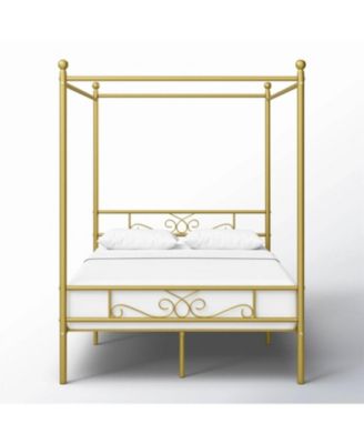 French Country Four Poster Metal Canopy Bed