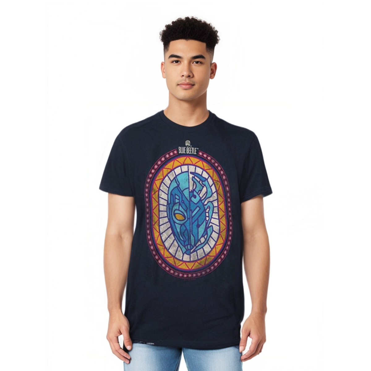 Mens Reyes Courage Adult Heather Tee / T-Shirt - Navy