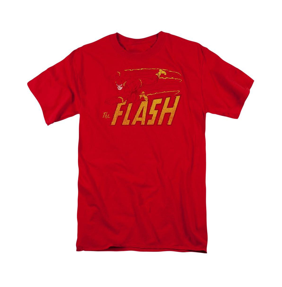 Dc Flash Mens Dc Comics Flash Flash Speed Distressed Short Sleeve Adult Tee / T-Shirt - Red