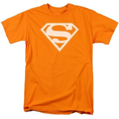 Mens Orange & White Shield Short Sleeve Adult Tee / T-Shirt