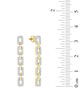 Diamond Link Linear Drop Earrings (1/2 ct. t.w.) in 10k Yellow Gold