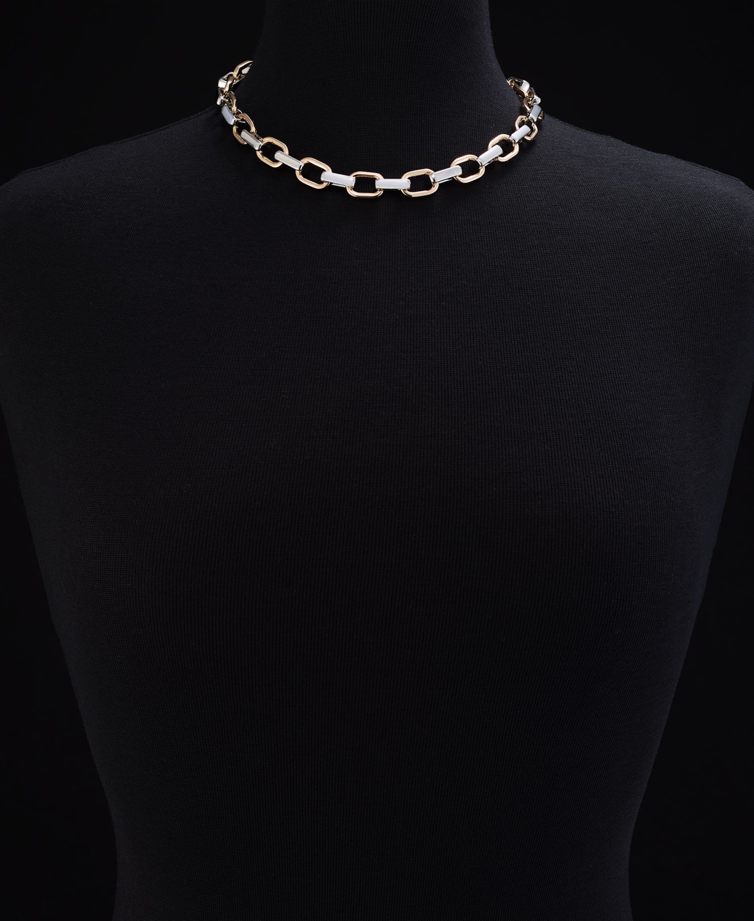 Two-Tone Link Necklace, 15" + 2" extender
