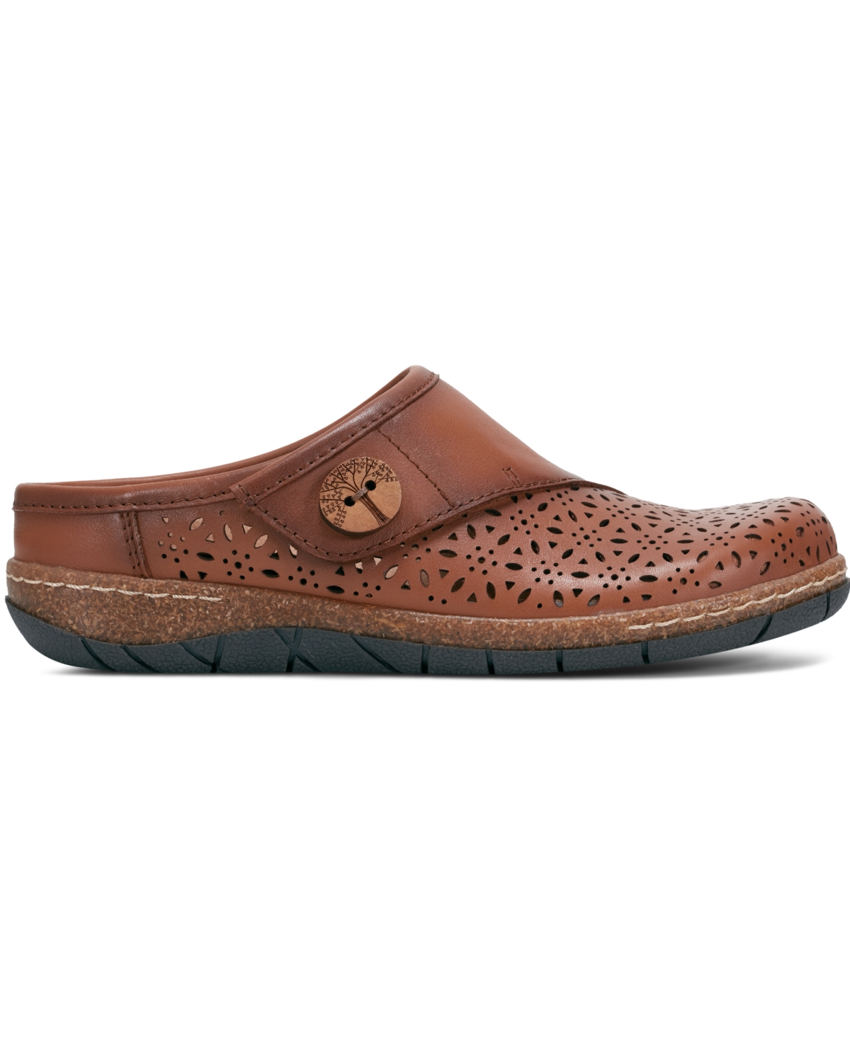 Shop Earth Women's Erinn Cutout Slip-on Clogs In Medium Brown Leather