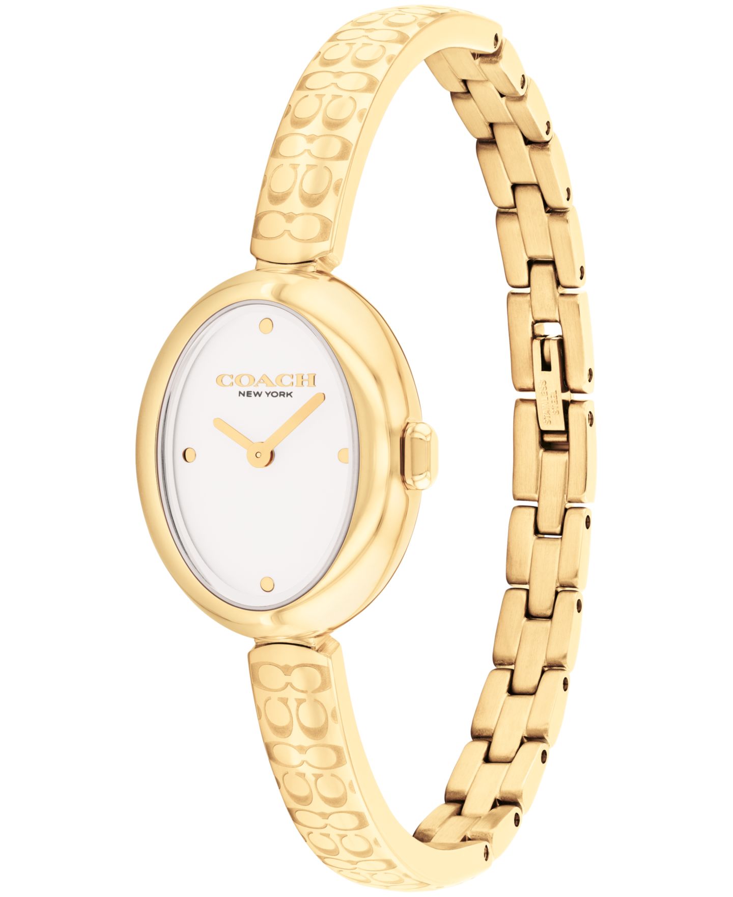 Женские часы COACH Sammy Gold-Tone Stainless Steel Bangle Bracelet Watch, 22.5mm — фото 3