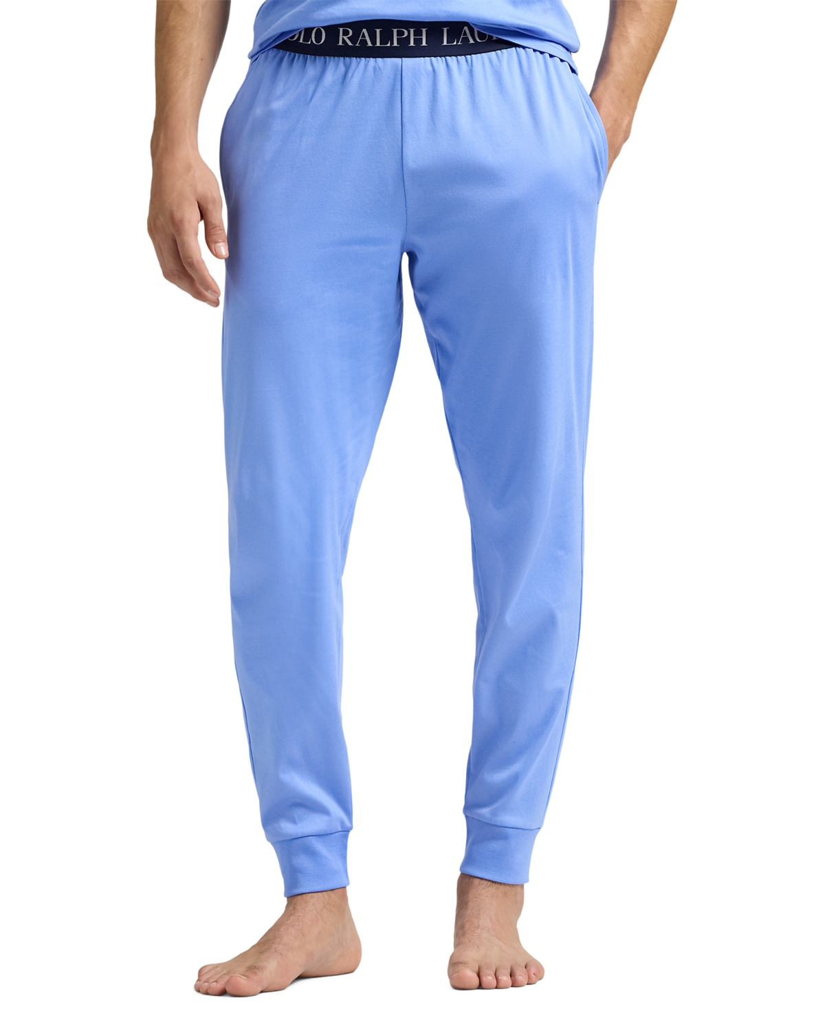 Polo Ralph Lauren Men's Exposed Waistband Jogger Pajama Pants In Harbor Island Blue,cruise Navy Pp
