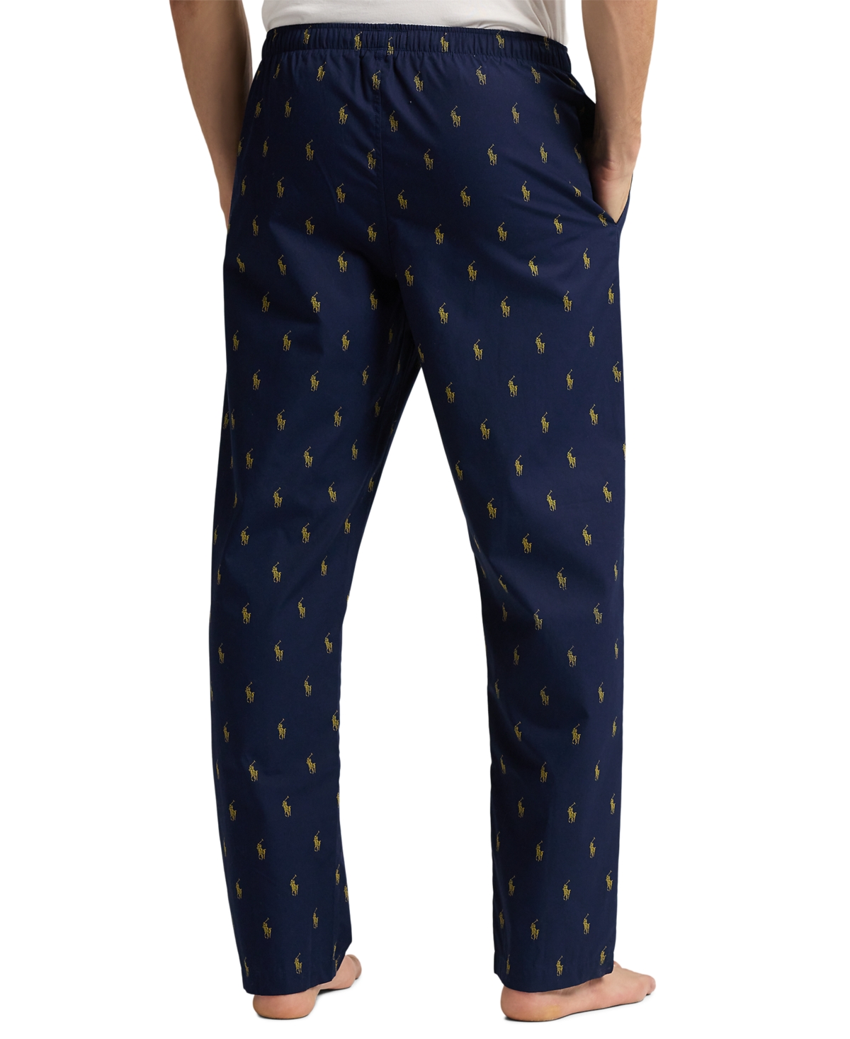 Polo Ralph Lauren Signature Pony Pajama Pant In Cruise Navy,sunfish Yellow Aopp